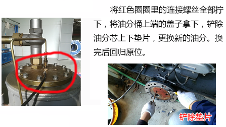 更換內置式油分芯